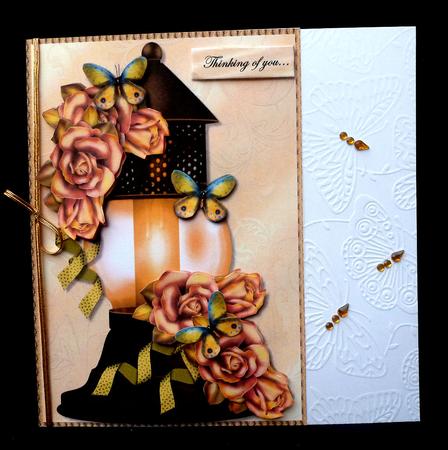 Vintage Lamp, Roses & Buterflies by Diane  Hitchcox