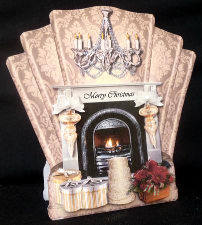Art Deco Topper Christmas Fireplace by Diane  Hitchcox