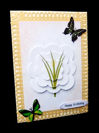 White Crocus Scalloped Pyramid by Diane  Hitchcox