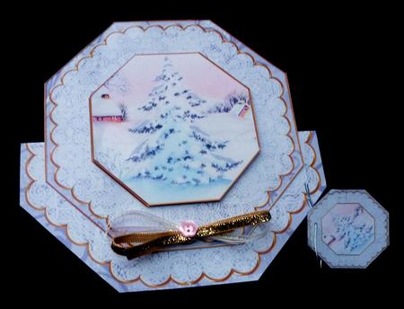 Snow Tree Deco Stand-up Large Card Mini Kit by Diane  Hitchcox