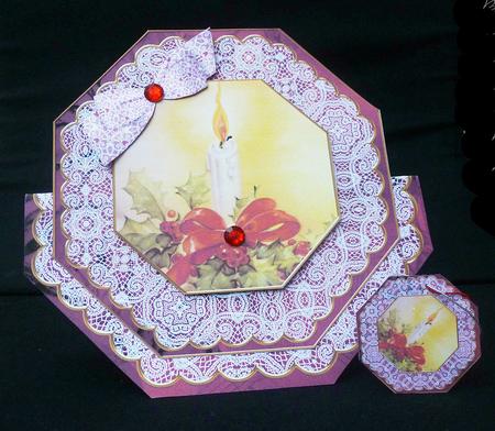 Red Candle Deco Stand-up Large Card Mini Kit by Diane  Hitchcox