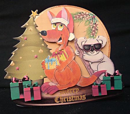 Merry Christmas -kanga and Friend - Shaped by Diane  Hitchcox