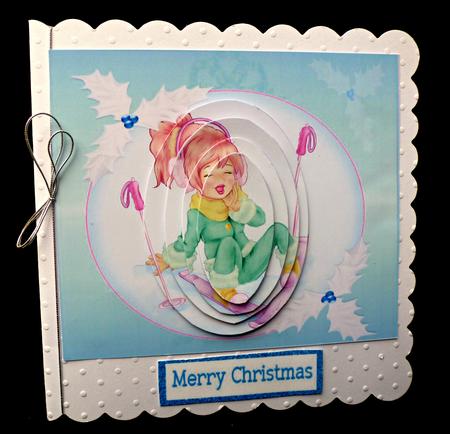 Skiing Fun at Christmas by Diane  Hitchcox