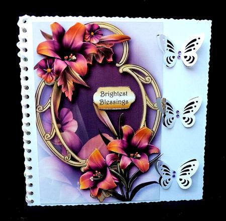 Gorgeous Autumn Lilies on Golden Frame by Diane  Hitchcox