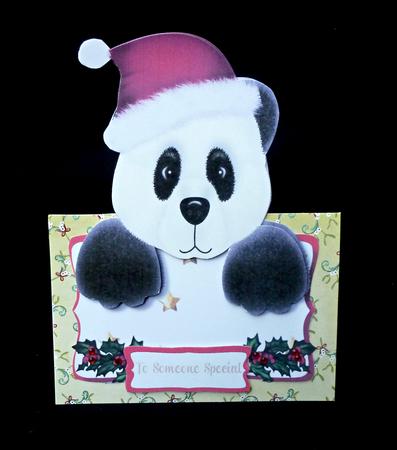 Lovely Over the Edge Christmas Panda by Diane  Hitchcox
