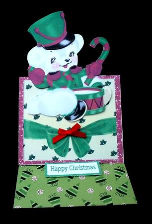 Little Drummer Teddy with Big Bow, Over the Edge by Diane  Hitchcox