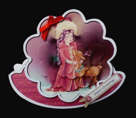 Holy Night, Girl and Bambi Scalloped Rocker Card Kit by Diane  Hitchcox