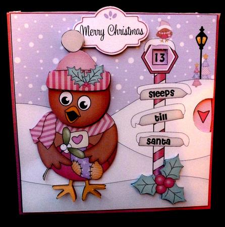 3D Xmas Cute Little Robin Sleeps Till Santa Animated Card by Diane  Hitchcox