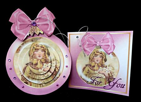 Christmas Bauble Card Double-sided Mini-kit-country Girl by Diane  Hitchcox