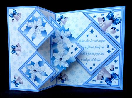Fold Back Pop-up - Poinsettias & Silver Bells by Diane  Hitchcox