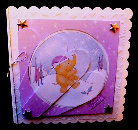 Cute Xmas Elephant Fan Pyramage Topper by Diane  Hitchcox