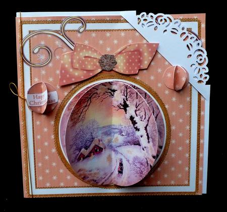 Winter Sunset 3D Bauble Mini Card Front Kit by Diane  Hitchcox