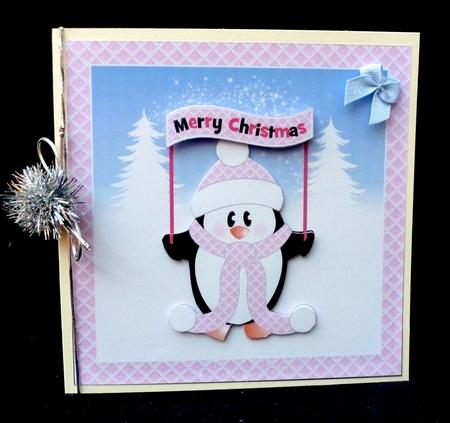Merry Christmas Penguin Card Topper by Diane  Hitchcox