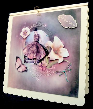 A Lily Dream Square Card Front with Step by Step by Diane  Hitchcox
