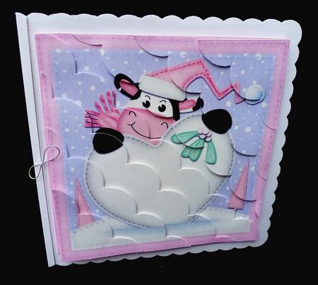 8 x 8 Xmas Milly Moo Cow Love Kit with Scalloped Corners by Diane  Hitchcox