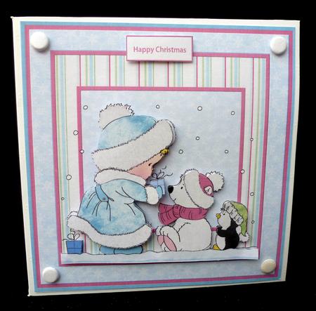 Waiting in Line for Their Gifts Card with Decoupage by Diane  Hitchcox