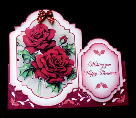 Christmas Roses Large Fancy Stand Up Card N Envelope Kit by Diane  Hitchcox
