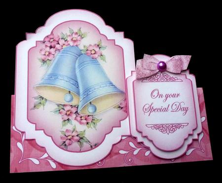 Pink Wedding Bells Large Fancy Stand Up Card N Envelope Kit by Diane  Hitchcox