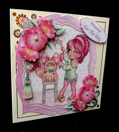 Princess Puss Card Topper Insert Plaque & Decoupage by Diane  Hitchcox