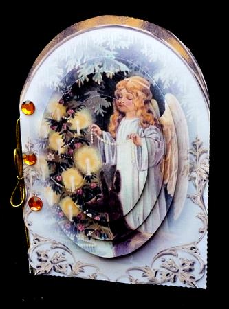 Christmas Deer & Angel Arched Stacker Topper by Diane  Hitchcox