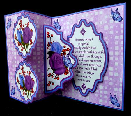 Fold Back Pop-up - Lilac Roses by Diane  Hitchcox