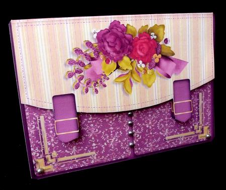 Satchel Handbag Tent Card Mini-kit - Raspberry Roses by Diane  Hitchcox