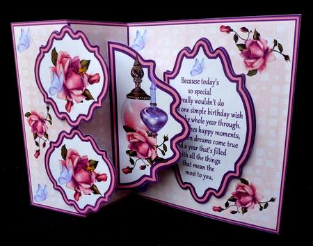 Fold Back Pop-up- Perfume and Roses by Diane  Hitchcox