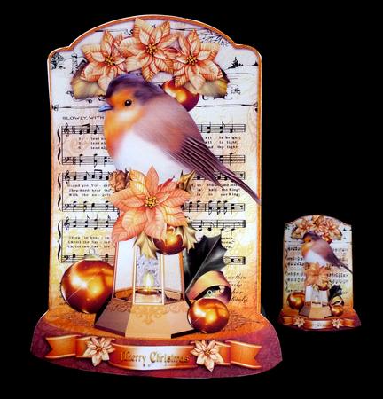 Christmas Robin Bird with Lamp Decorations by Diane  Hitchcox