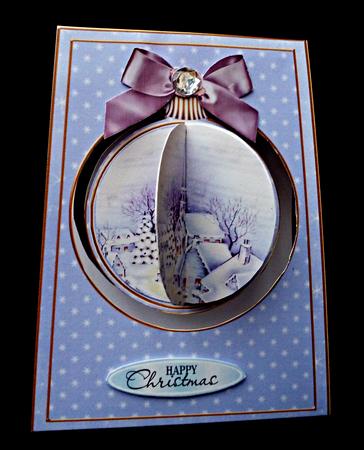 Blue Church 3D Hanging Bauble Ornament Card Mini Kit by Diane  Hitchcox