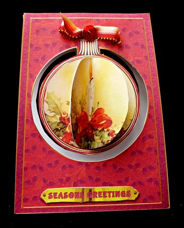 Single Red Candle 3D Hanging Bauble Ornament Card Mini Kit by Diane  Hitchcox