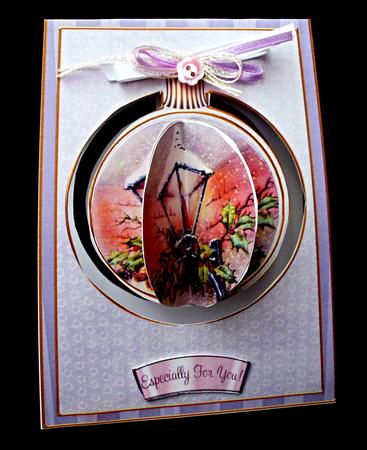 Silver Lantern 3D Hanging Bauble Ornament Card Mini Kit by Diane  Hitchcox