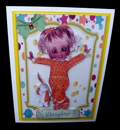 Cute Girl in Her Spotty Orange Pyjamas by Diane  Hitchcox