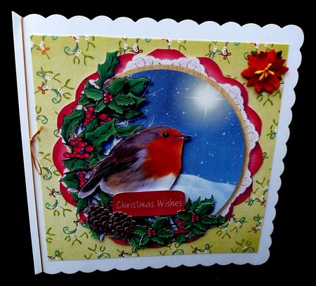 Beautiful Red Plate and Stand with Robin by Diane  Hitchcox