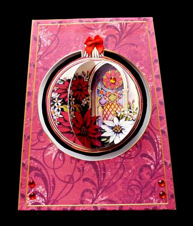 Poinsettia Window 3D Hanging Bauble Ornament Card Mini Kit by Diane  Hitchcox