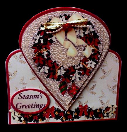 Christmas Wreath Stand-up Pyramid Card Mini Kit by Diane  Hitchcox