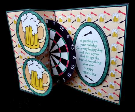 Fold Back Pop-up - Beer & Darts by Diane  Hitchcox