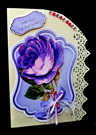 Beautiful Lilac Roses on a Ornate Tag by Diane  Hitchcox