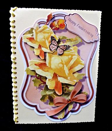Beautiful Yellow Roses on a Ornate Tag  by Diane  Hitchcox