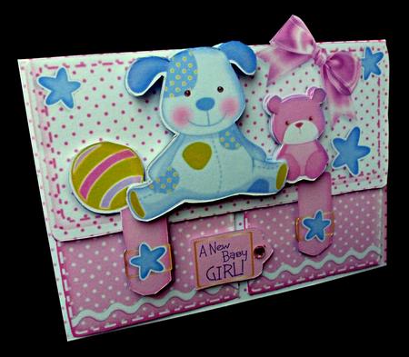 Satchel Handbag Tent Card Mini-kit - New Baby Girl by Diane  Hitchcox