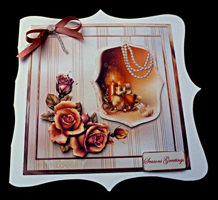 Christmas Candles and Baubles Card and Decoupage by Diane  Hitchcox