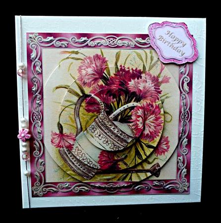 Vintage Floral Birthday Card Circle Pyramid by Diane  Hitchcox