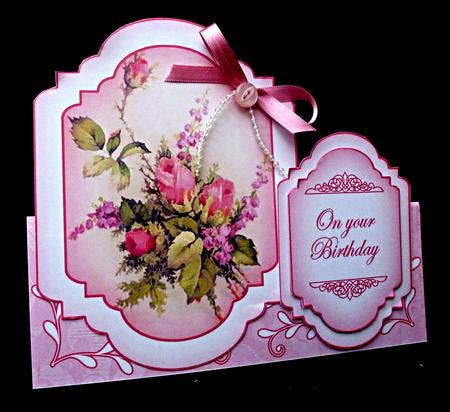 Rose Bouquet Large Fancy Stand Up Card N Envelope Kit by Diane  Hitchcox