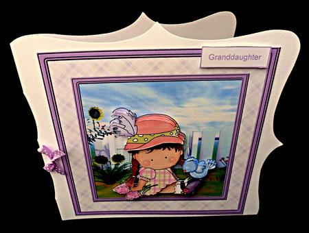 Agnus and the Blue Bird Card with Decoupage by Diane  Hitchcox