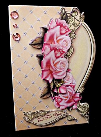 Pink Roses Over the Edge by Diane  Hitchcox
