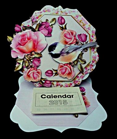 Country Birds 7x7 Tent Card Mini-kit - Rose Warbler by Diane  Hitchcox