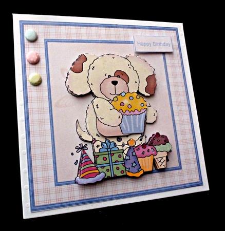Party Bear Card with Decoupage by Diane  Hitchcox