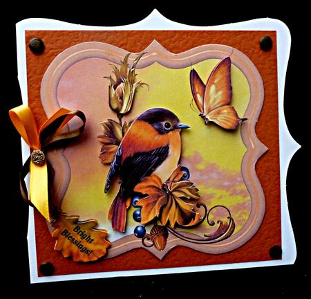 6" x 6" Fabulous Fall Thanksgiving & Decoupage Card Topper by Diane  Hitchcox