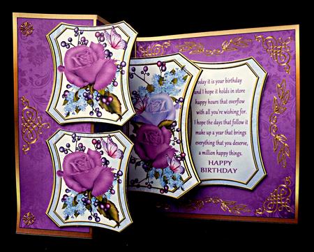 Fold Back Pop-up - Lilacs and Roses by Diane  Hitchcox