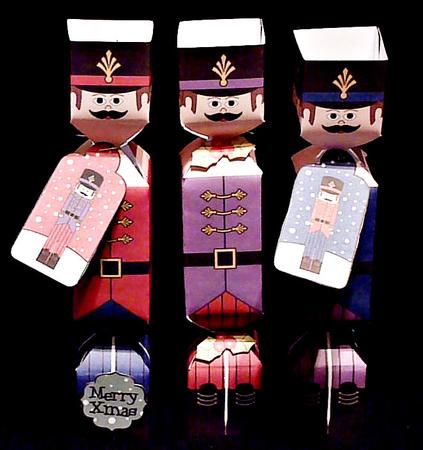 3D Christmas Nutcracker Soldier Cracker Boxes by Diane  Hitchcox