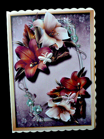 Beautiful Fall Lilies in a Ornate Frame by Diane  Hitchcox